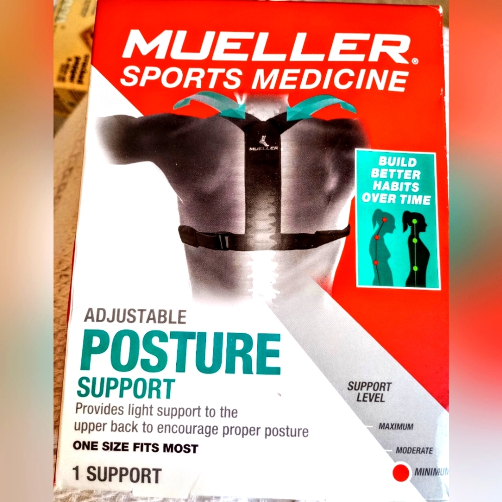 Mueller Adjustable Posture Support, One Size Fits Most, Padded Straps,